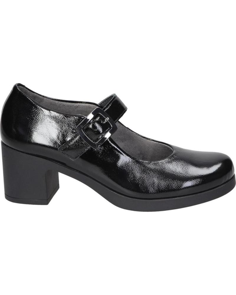 PITILLOS MERCEDITAS DE CHAROL CON TACÓN ANCHO MODELO 30100 NEGRO NEGRO