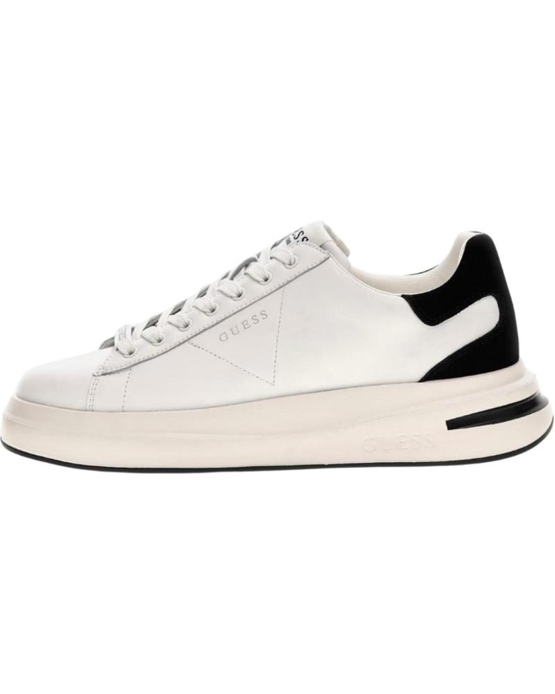ZAPATILLAS GUESS ELBA HOMBRE CUERO BLANCO NEGRO BLANCO