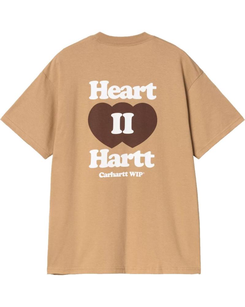 CARHARTT WIP S/S HEART II HARTT T-SHIRT - CAMISETA MARRÓN DUSTY HAM NAN
