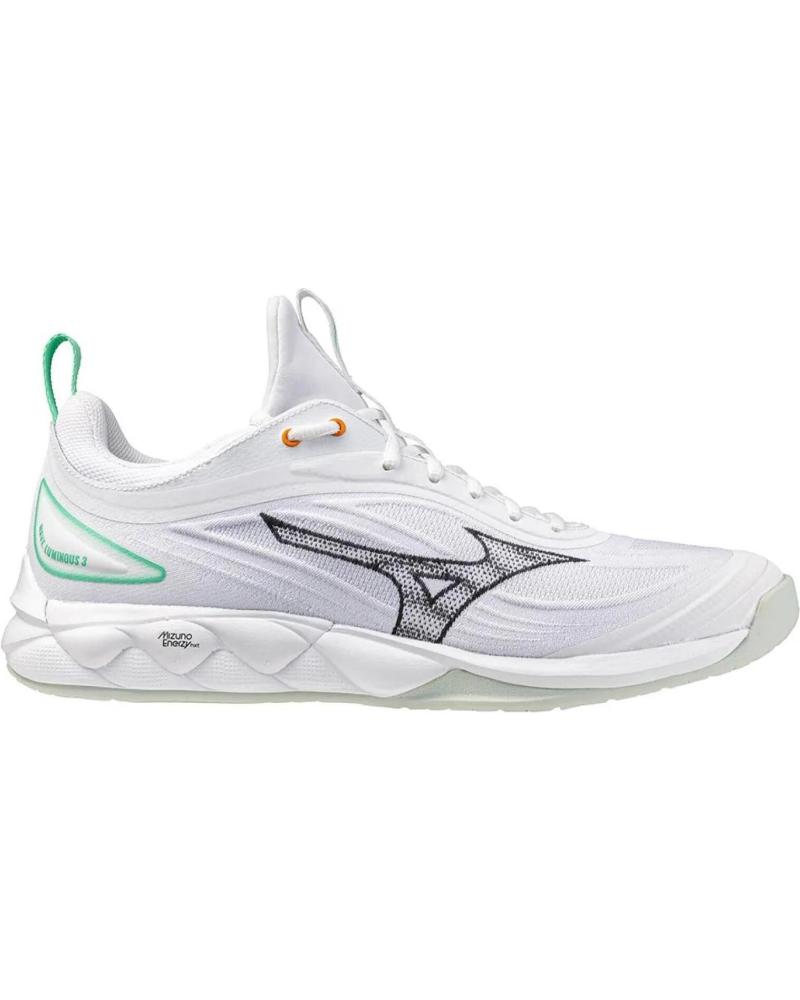 MIZUNO WAVE LUMINOUS 3 - ZAPATILLAS DE BALONMANO Y VÓLEY BLANCAS CON VERDE BLANCO