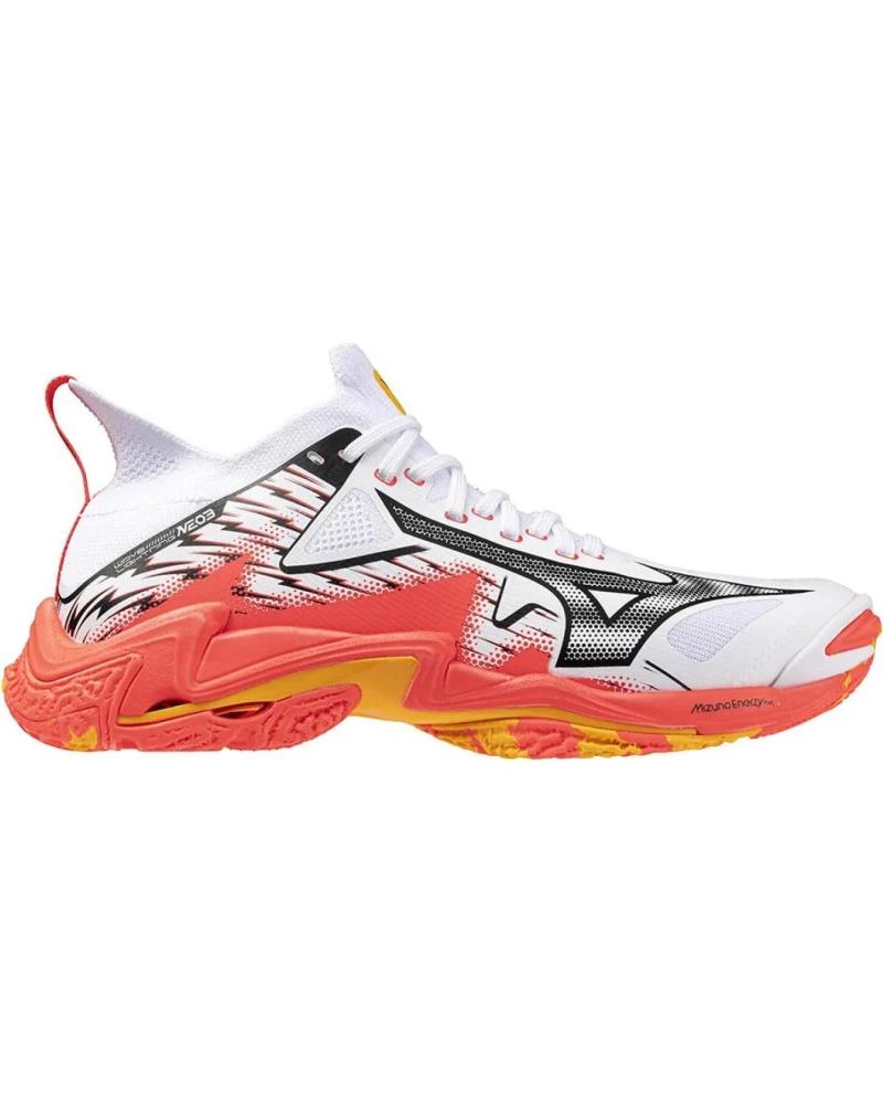 MIZUNO WAVE LIGHTNING NEO 3 - ZAPATILLAS DE BALONMANO Y VÓLEY BLANCAS Y NARANJAS BLANCO-NARANJA