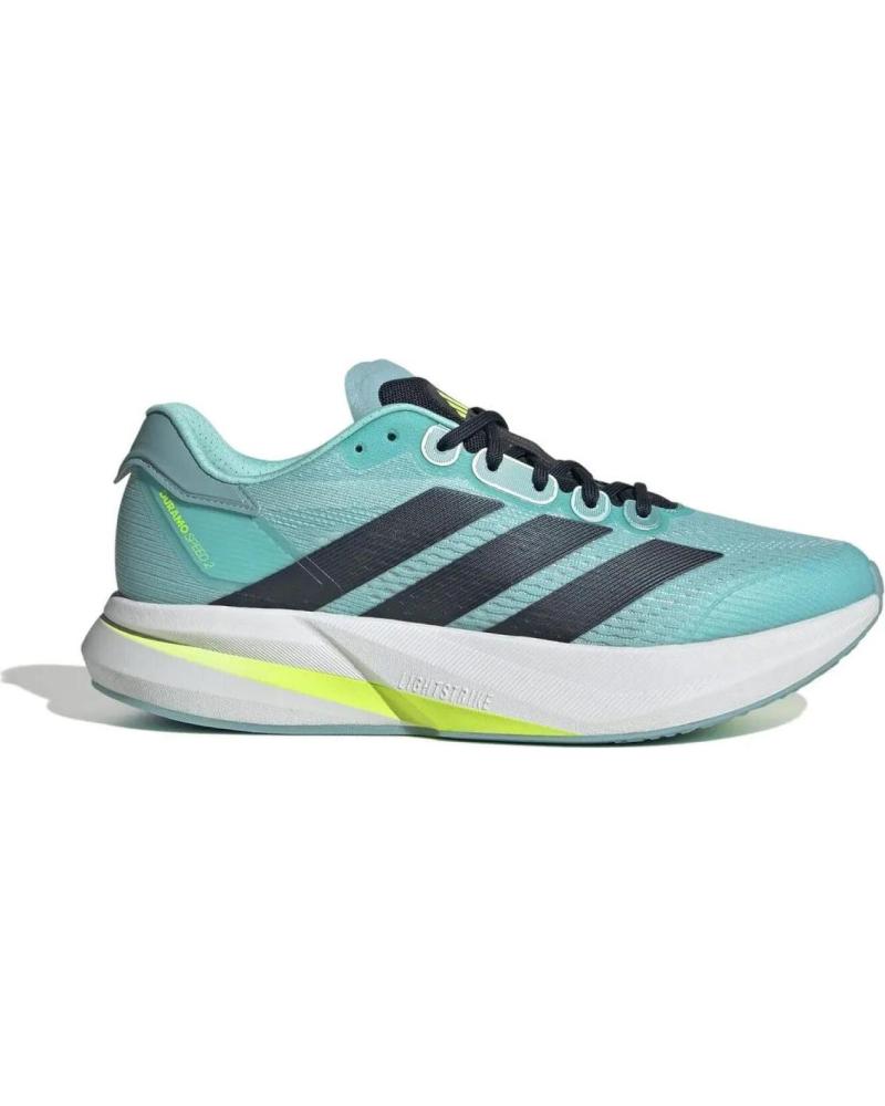 ZAPATILLAS RUNNING ADIDAS DURAMO SPEED 2 M JS4414 - TURQUESA, NEGRO Y AMARILLO VERDE