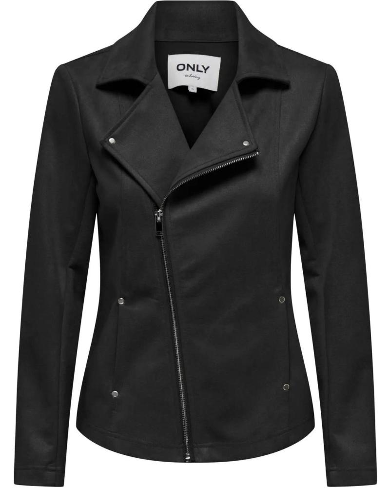 CHAQUETA ASIMÉTRICA DE CREMALLERA ONLY 15304567 NEGRA NEGRO