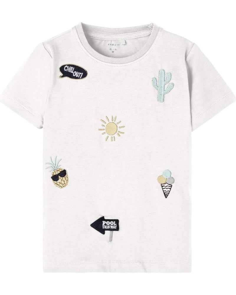 NAME IT CAMISETA BLANCA DE MANGA CORTA CON PARCHES PARA NIÑO NAME IT BLANCO