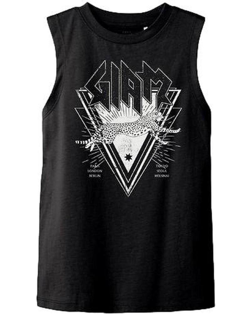 NAME IT CAMISETA SIN MANGAS NEGRA CON ESTAMPADO DE LEOPARDO PARA NIÑA NAME IT NEGRO