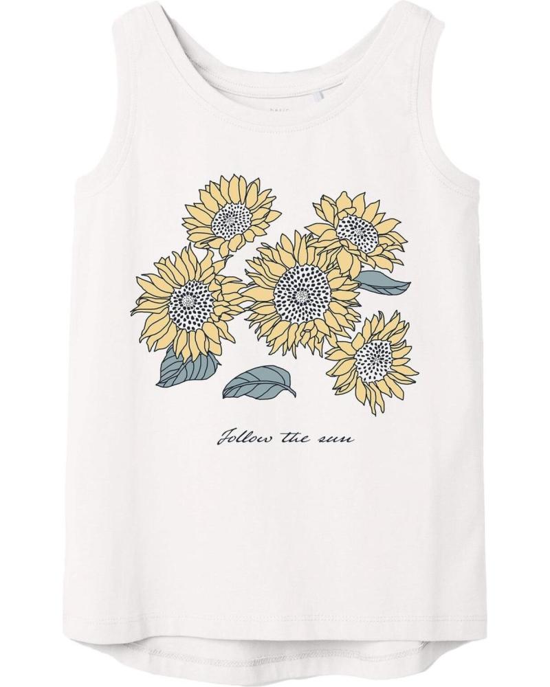 NAME IT CAMISETA SIN MANGAS CON GIRASOLES PARA NIÑA BLANCO