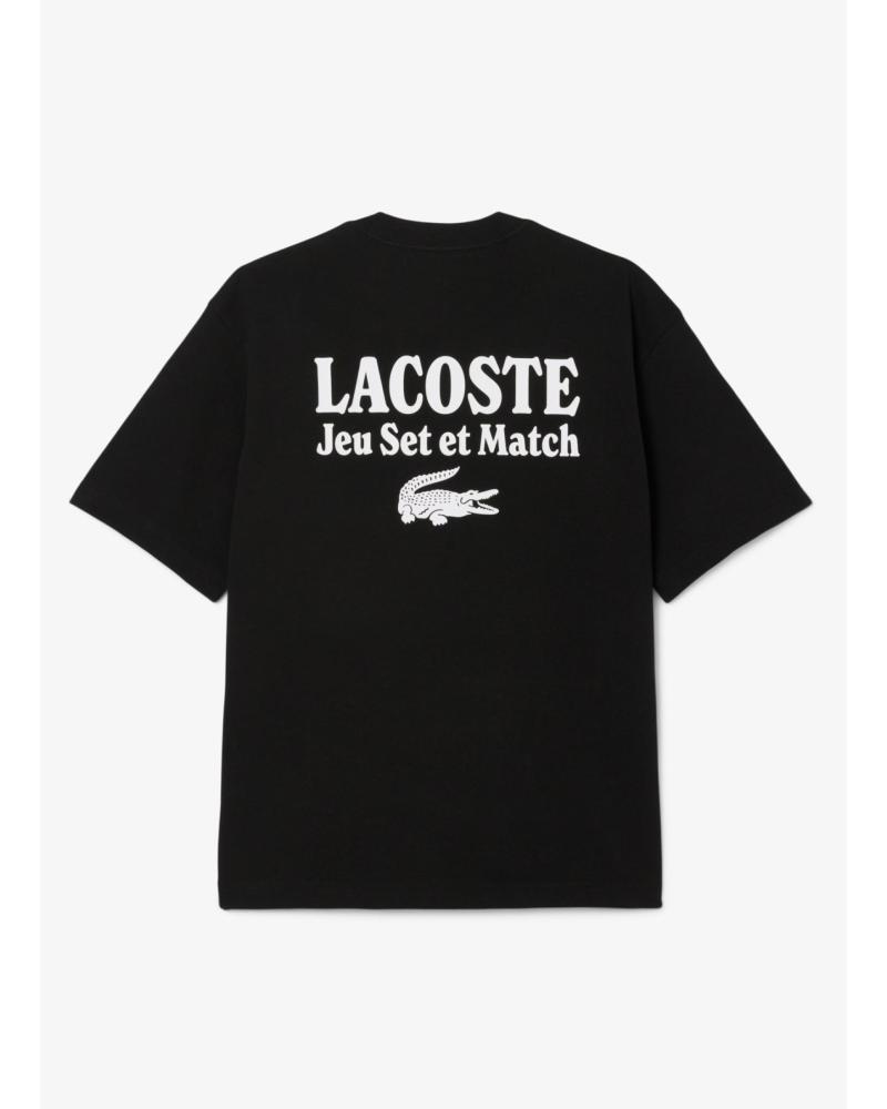 CAMISETA LACOSTE 'JEU SET ET MATCH' NEGRA NEGRO