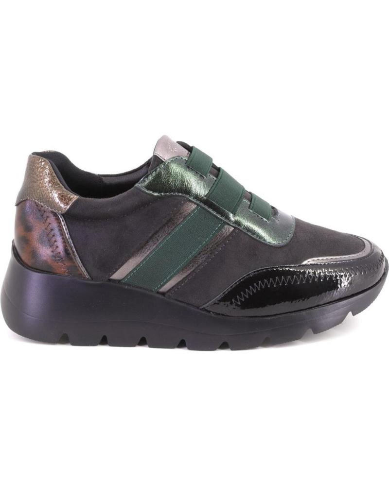 AMARPIES 29417 ZAPATILLAS CASUAL DE MUJER NEGRO Y VERDE