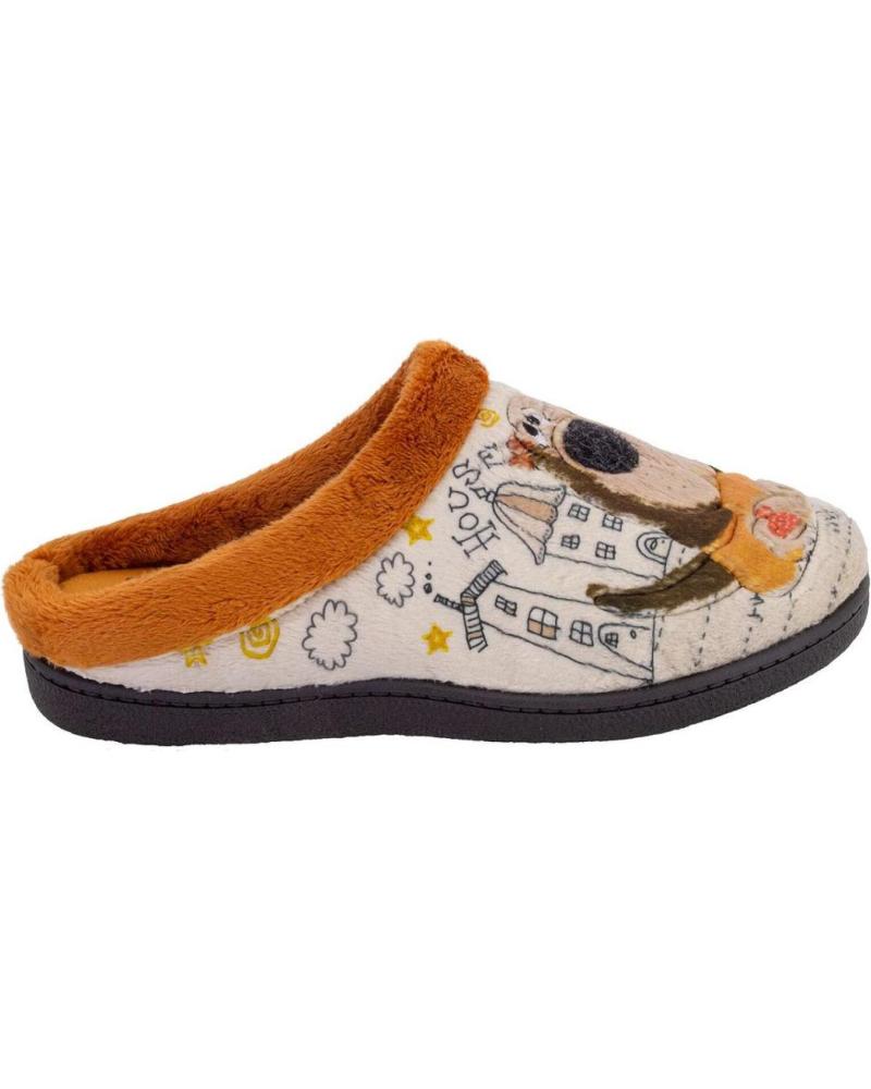 PLUMAFLEX 12281PERRITO ZAPATILLAS DE CASA CON DISEÑO DE PERRO BEIGE BEIGE