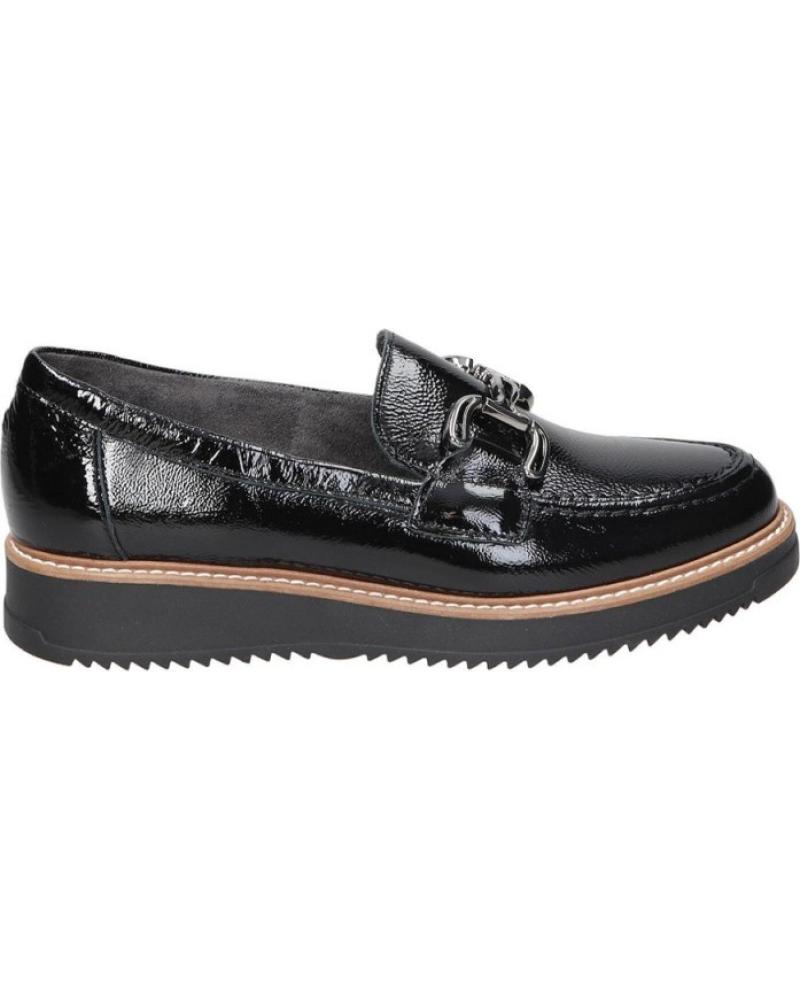 MOCASINES PITILLOS 10760 NEGROS DE CHAROL CON HEBILLA Y PLATAFORMA NEGRO
