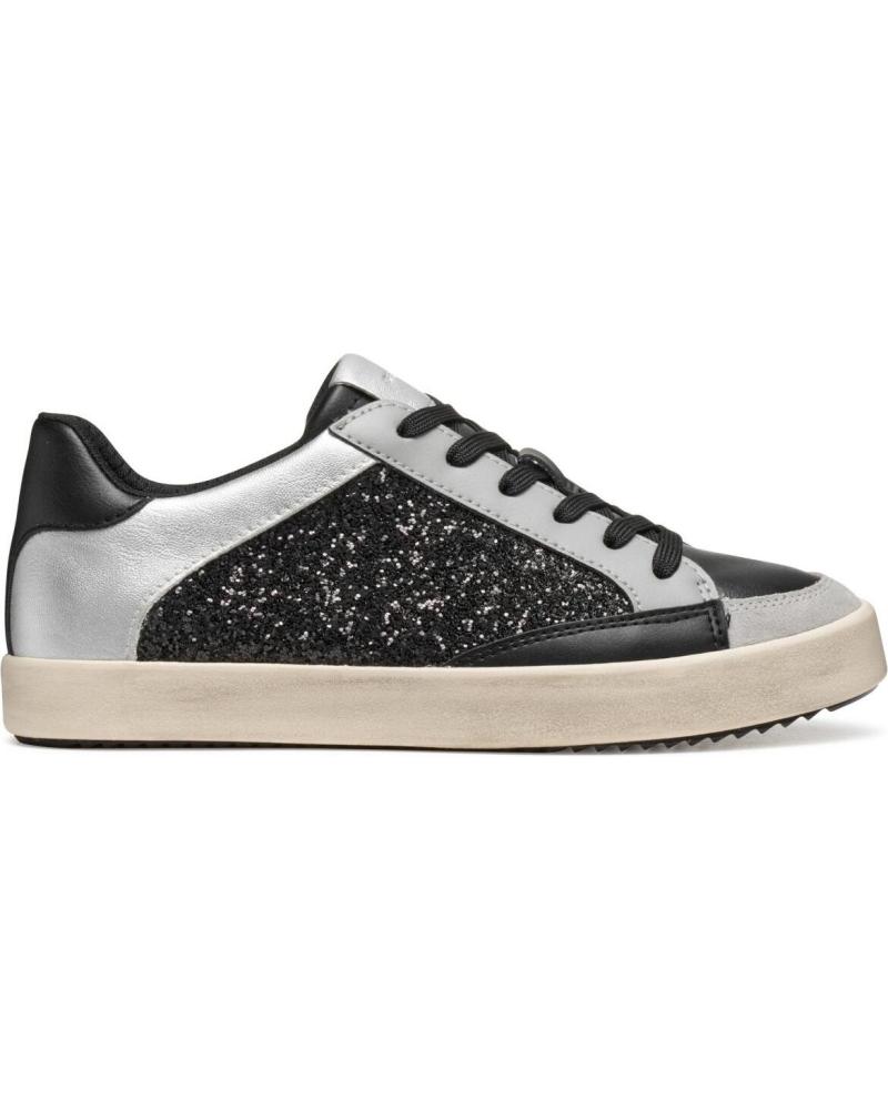 ZAPATILLAS GEOX GLITTER NEGRO Y PLATEADO - ESTILO URBANO BEIGE