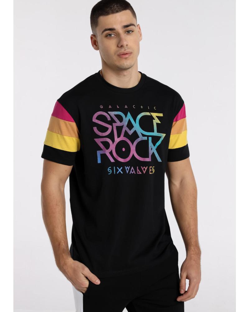 SIX VALVES CAMISETA MANGA CORTA NEGRA ESTAMPADA NEGRO
