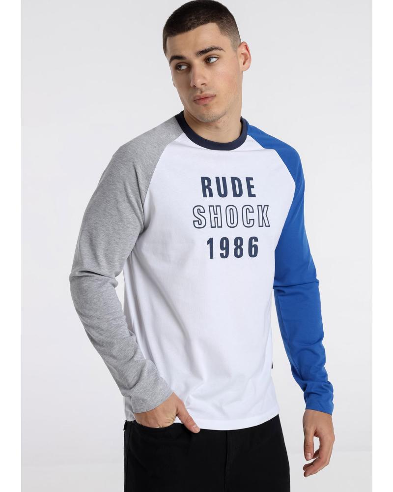 SIX VALVES CAMISETA MANGA LARGA BLANCA RAGLÁN ESTAMPADA BLANCO