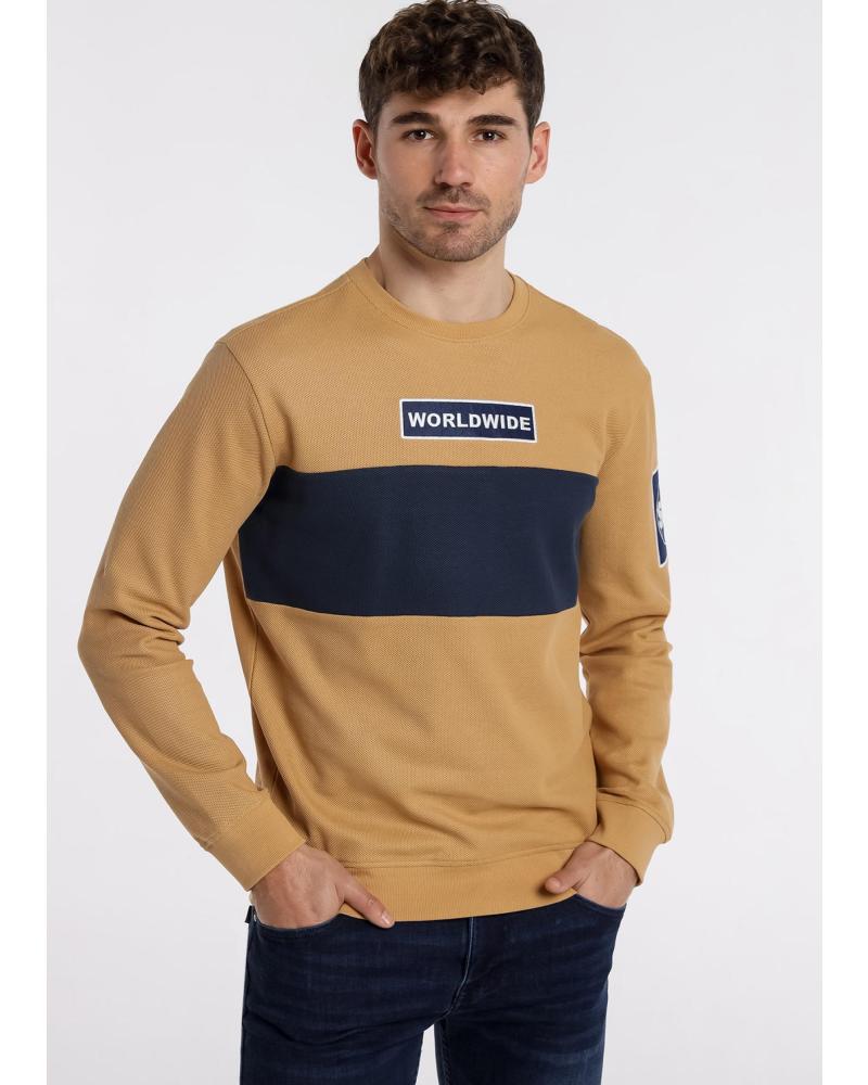 SIX VALVES SUDADERA CUELLO CAJA DISEÑO COLOR BLOQUE MARRÓN MARRóN