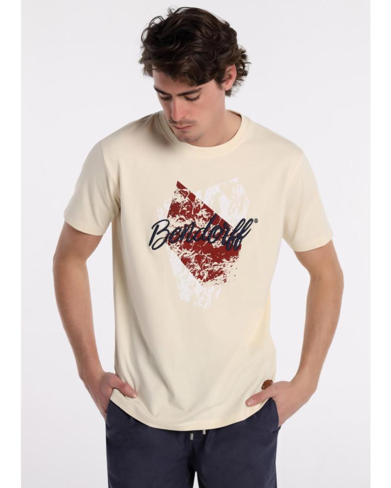 CAMISETA BENDORFF DE MANGA CORTA Y CUELLO REDONDO BLANCO CON GRÁFICO BLANCO