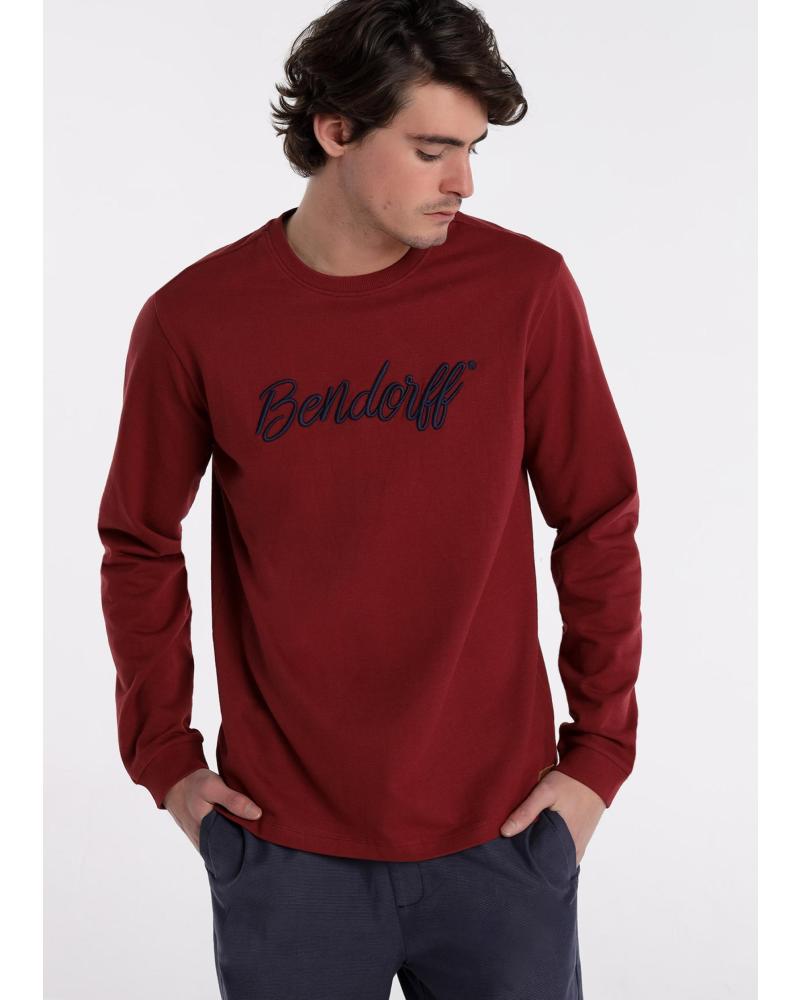 CAMISETA BENDORFF DE MANGA LARGA GRANATE CON LOGO BORDADO GRANATE