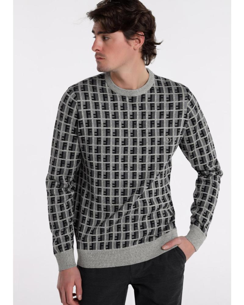 JERSEY BENDORFF DE PUNTO CON ESTAMPADO GEOMÉTRICO Y CUELLO CAJA ESTAMPADO-MULTICOLOR
