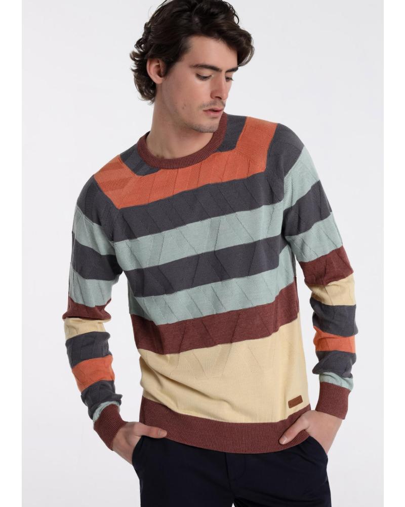BENDORFF JERSEY CUELLO REDONDO RAYAS MULTICOLOR ESTAMPADO-MULTICOLOR