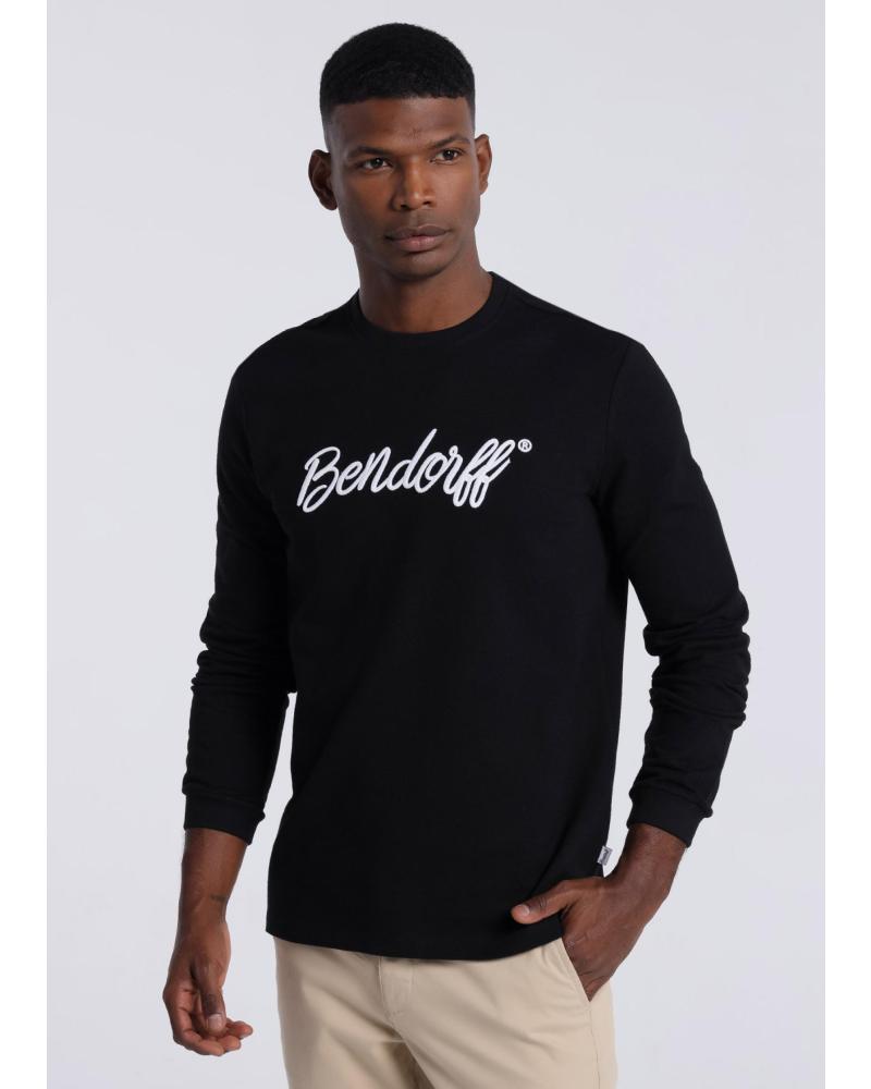 CAMISETA DE MANGA LARGA BENDORFF NEGRA CON LOGO NEGRO