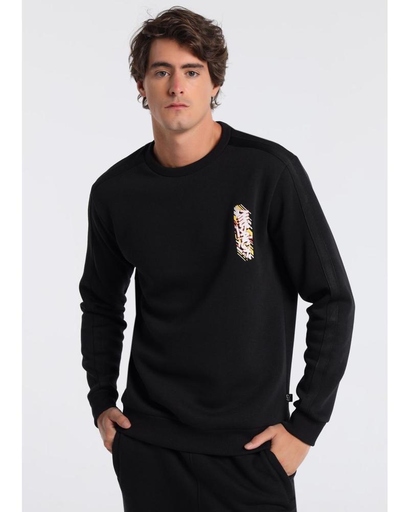 SUDADERA CUELLO CAJA NEGRA SIX VALVES NEGRO