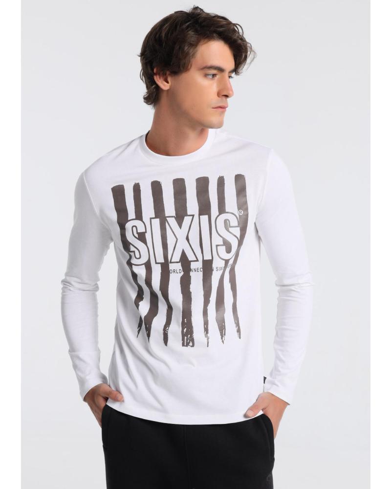 SIX VALVES CAMISETA MANGA LARGA BLANCA CON ESTAMPADO GRÁFICO BLANCO