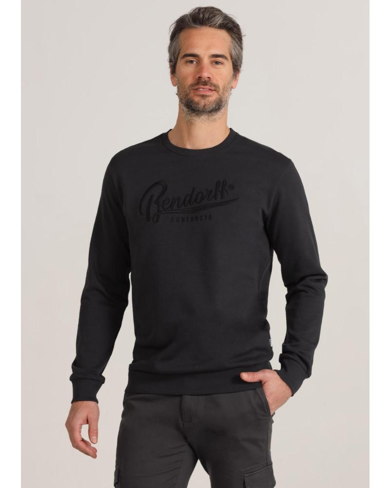 SUDADERA BÁSICA BENDORFF CON CUELLO CAJA NEGRA NEGRO