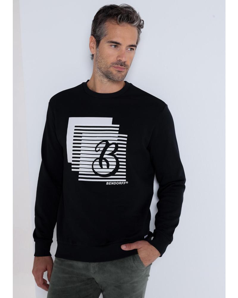 BENDORFF SUDADERA GRÁFICA CUELLO CAJA NEGRA NEGRO