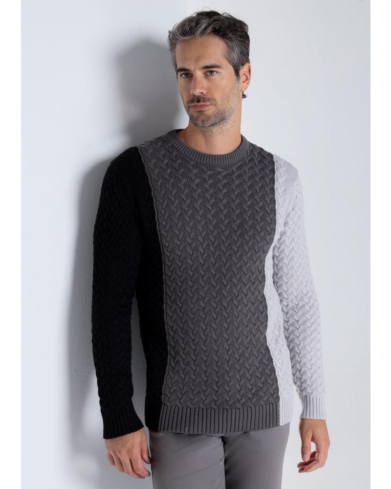 BENDORFF JERSEY DE PUNTO MULTICOLOR CUELLO CAJA NEGRO NEGRO