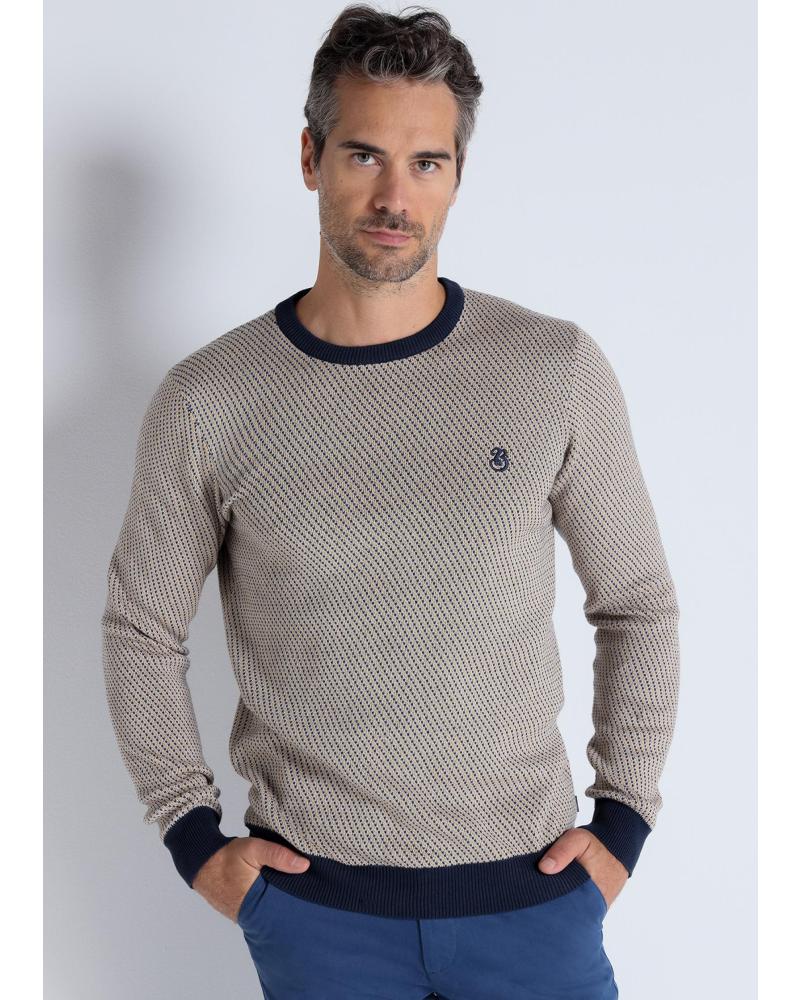 BENDORFF JERSEY DE CUELLO REDONDO JACQUARD AZUL AZUL