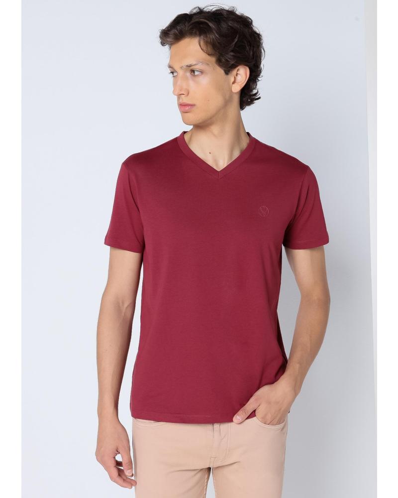 SIX VALVES - CAMISETA BASICA DE MANGA CORTA GRANATE