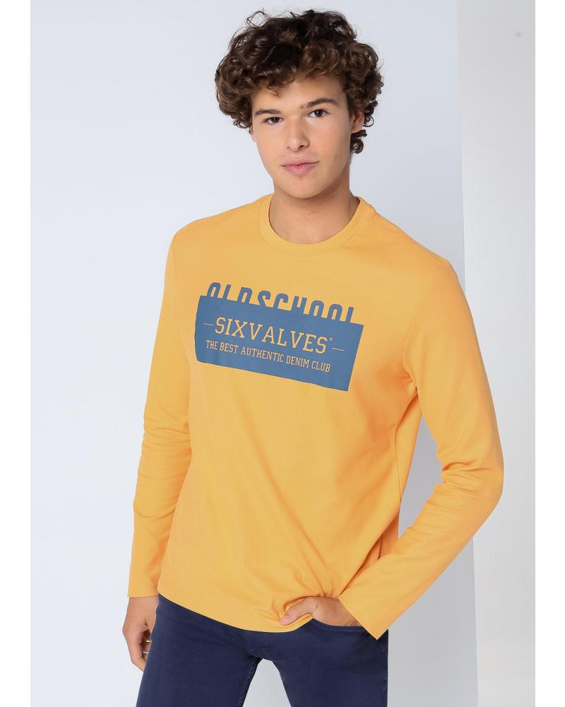 SIX VALVES CAMISETA MANGA LARGA HOMBRE PIQUÉ CUELLO CAJA NARANJA NARANJA