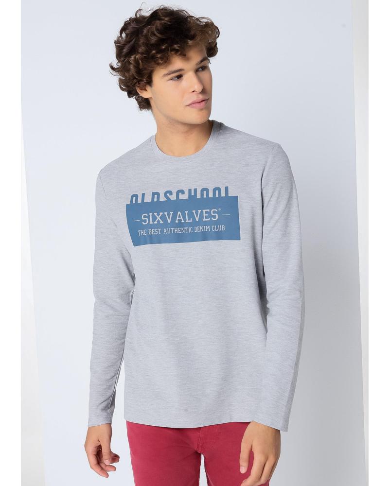 CAMISETA PIQUÉ MANGA LARGA SIX VALVES CUELLO CAJA GRIS GRIS