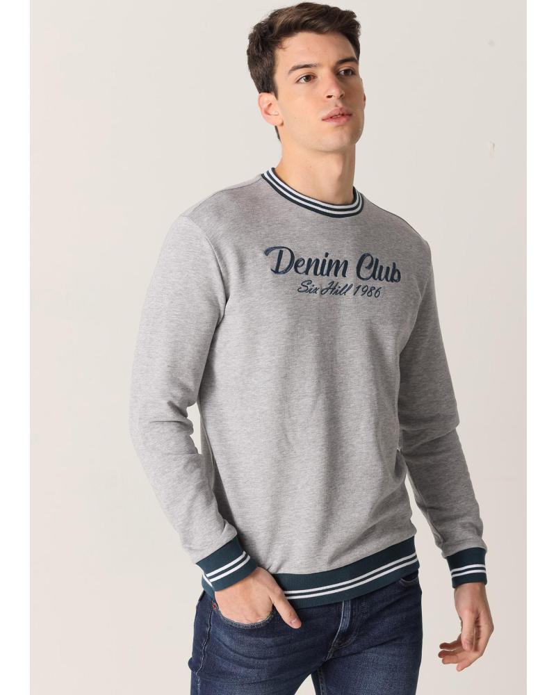 SUDADERA JACQUARD SIX VALVES CON CUELLO CAJA GRIS GRIS