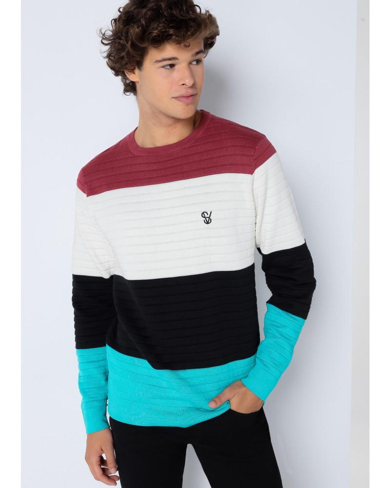 SIX VALVES JERSEY RAGLÁN CON FRANJAS Y CUELLO CAJA - BLANCO BLANCO