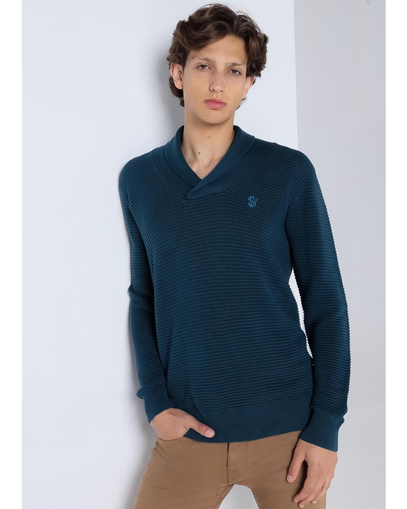 SIX VALVES JERSEY CUELLO CRUZADO HOMBRE - AZUL MARINO AZUL