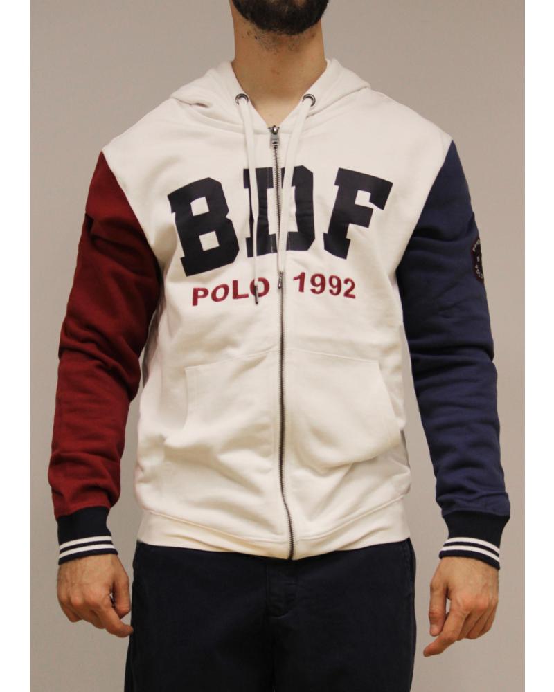 BENDORFF SUDADERA TRICOLOR CON CAPUCHA Y CREMALLERA MULTICOLOR