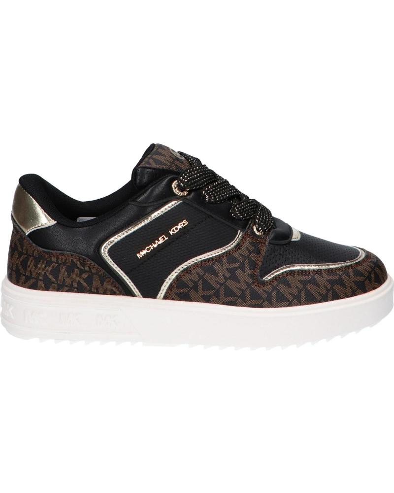 DEPORTIVAS MICHAEL KORS EMMET RUMI MK01414001 NAPPA PU NEGRO/MARRÓN LOGO BLACK NAPPA PU - BROWN - BUTTERNUT LOGO PU