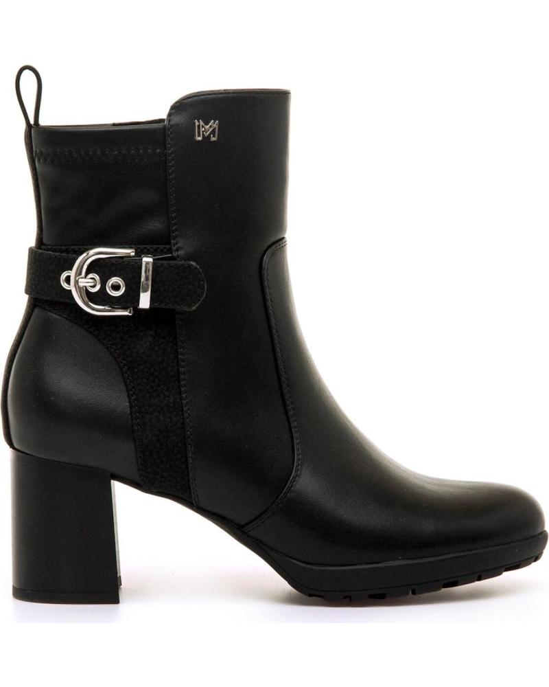 BOTÍN DE TACÓN MARIA MARE 63606 NEGRO CON HEBILLA DECORATIVA NEGRO
