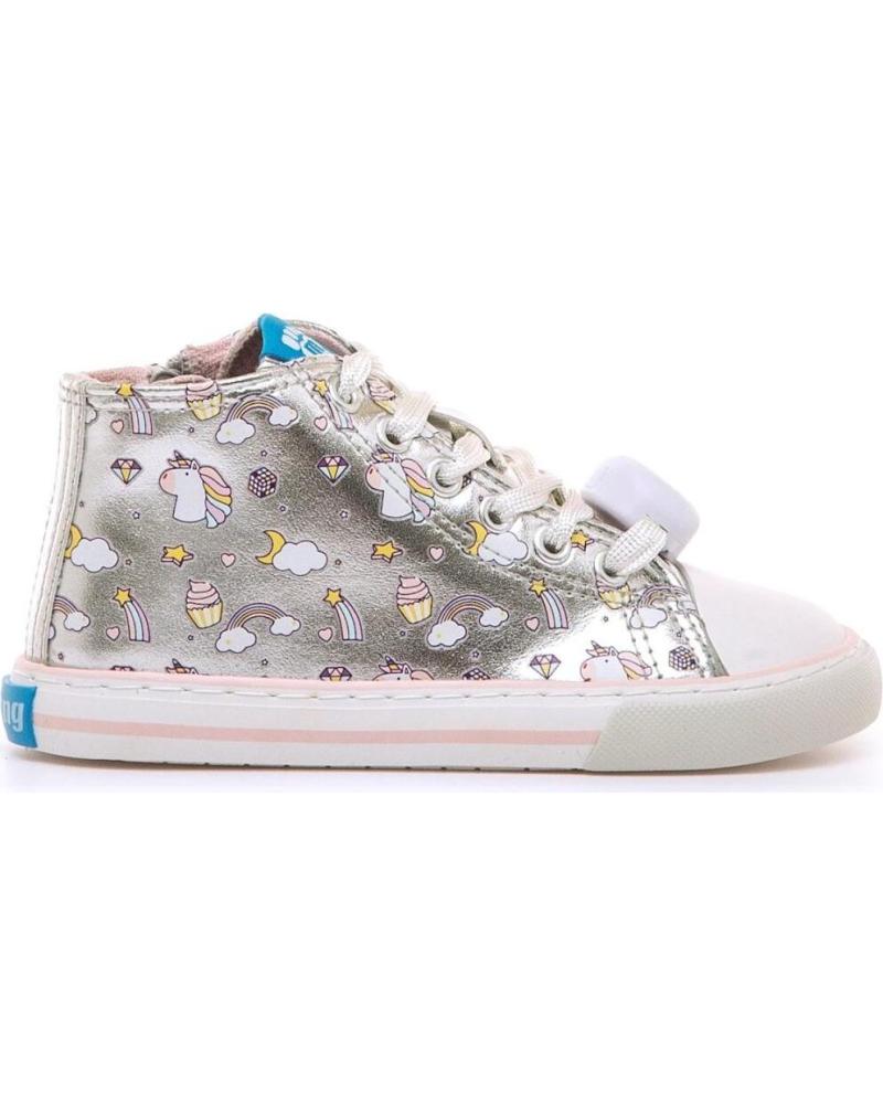 ZAPATILLAS MTNG 49339 DE NIÑA ALTAS METÁLICAS CON ESTAMPADO Y POMPÓN METáLICO