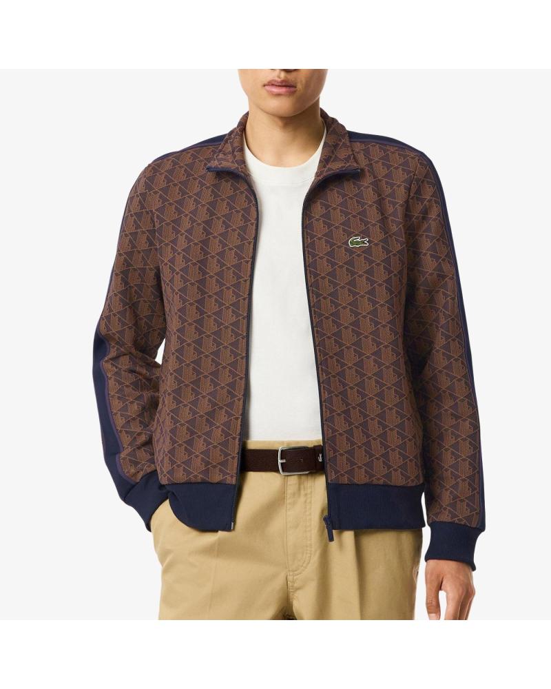 SUDADERA LACOSTE PARIS CON MONOGRAMA JACQUARD Y CREMALLERA NAN