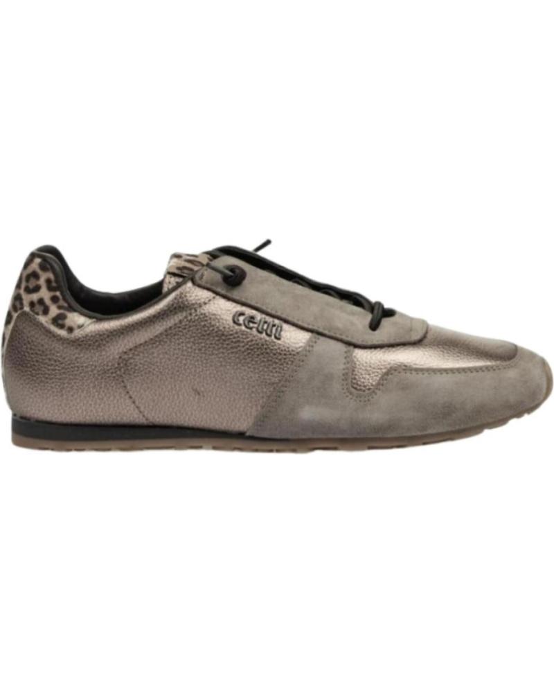 CETTI 1379 - ZAPATILLAS DE PIEL ACERO PLATINO PLATINO