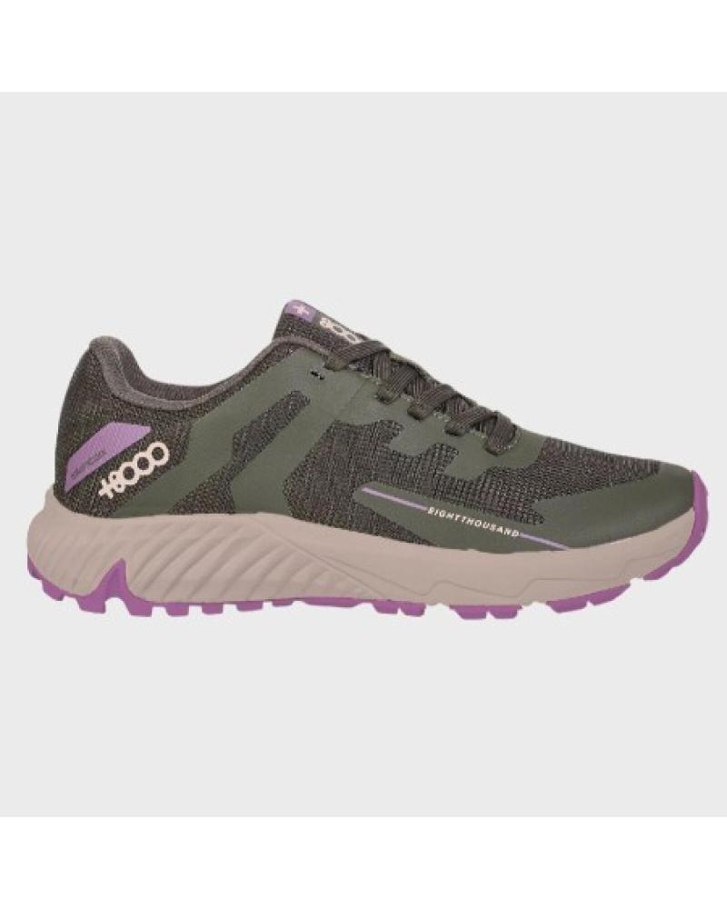 ZAPATILLAS 8000 TELMEN TRAIL RUNNING MUJER KAKI BEIGE MORADO KAKI