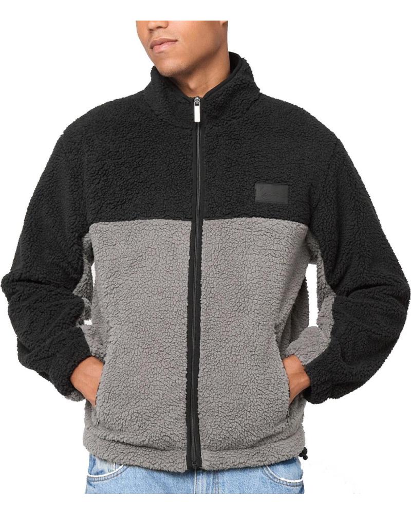 KARL KANI CHAQUETA OG SIGNATURE RUBBER PATCH TEDDY ZIP NAN