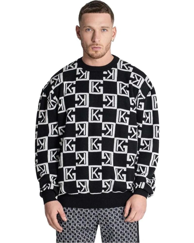 GIANNI KAVANAGH SUDADERA CLONE LOGO GK CUADROS NEGRA NEGRO