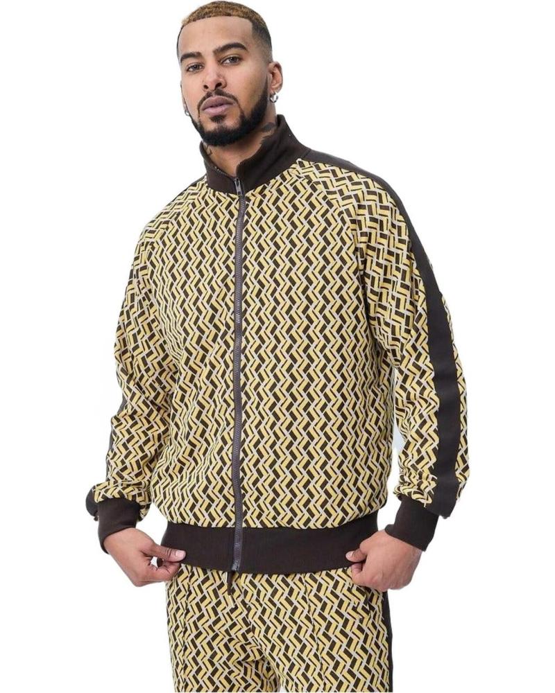 FRILIVIN CHAQUETA DEPORTIVA 'CONJUNTO ESTAMPADO' AMARILLA CON DETALLES NEGROS AMARILLO