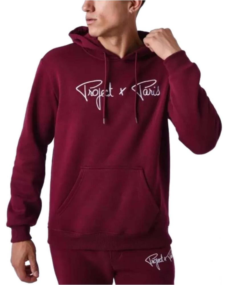 SUDADERA CON CAPUCHA PROJECT X PARIS LOGO BORDADO ROJA ROJO