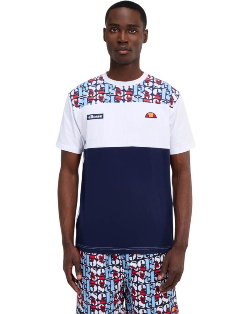 ELLESSE CAMISETA BLOCK BLANCA MULTICOLOR CON DISEÑO EN CONTRASTE BLANCO