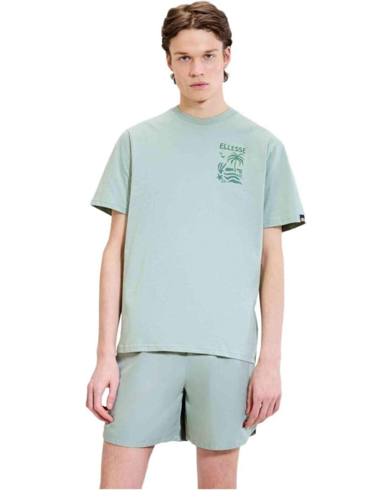 CAMISETA ELLESSE TROPICOSA AZUL CELESTE CON MINI LOGO AZUL