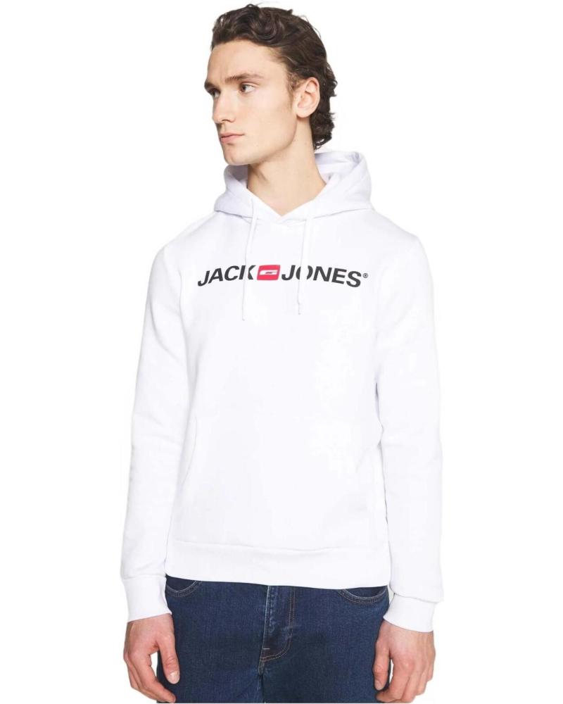 SUDADERA CON CAPUCHA JACK & JONES JJECORP OLD LOGO BLANCA WHITE
