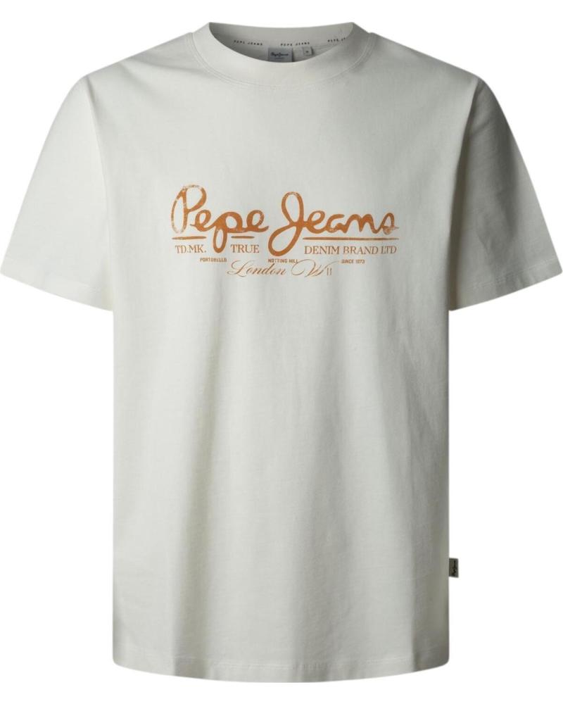 CAMISETA PEPE JEANS PM509769 BLANCA CON LOGO Y MANGA CORTA BLANCO